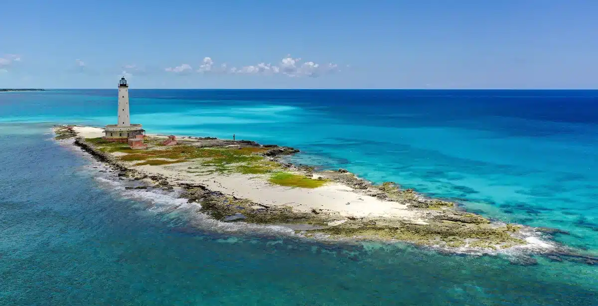 Bird Rock Lighthouse near Pitts Town Point on Crooked Island Bahamas