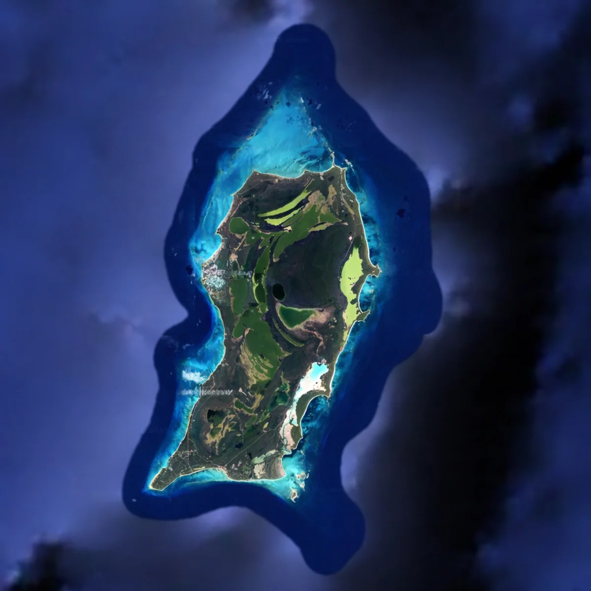 Satellite view of San Salvador Airport (MYSM) on San Salvador Island, Bahamas
